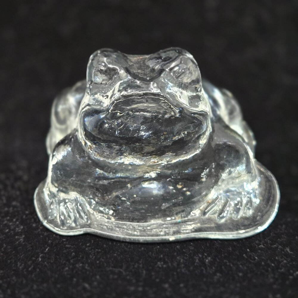 VTG Viking solid glass frog toad paperweight 4"